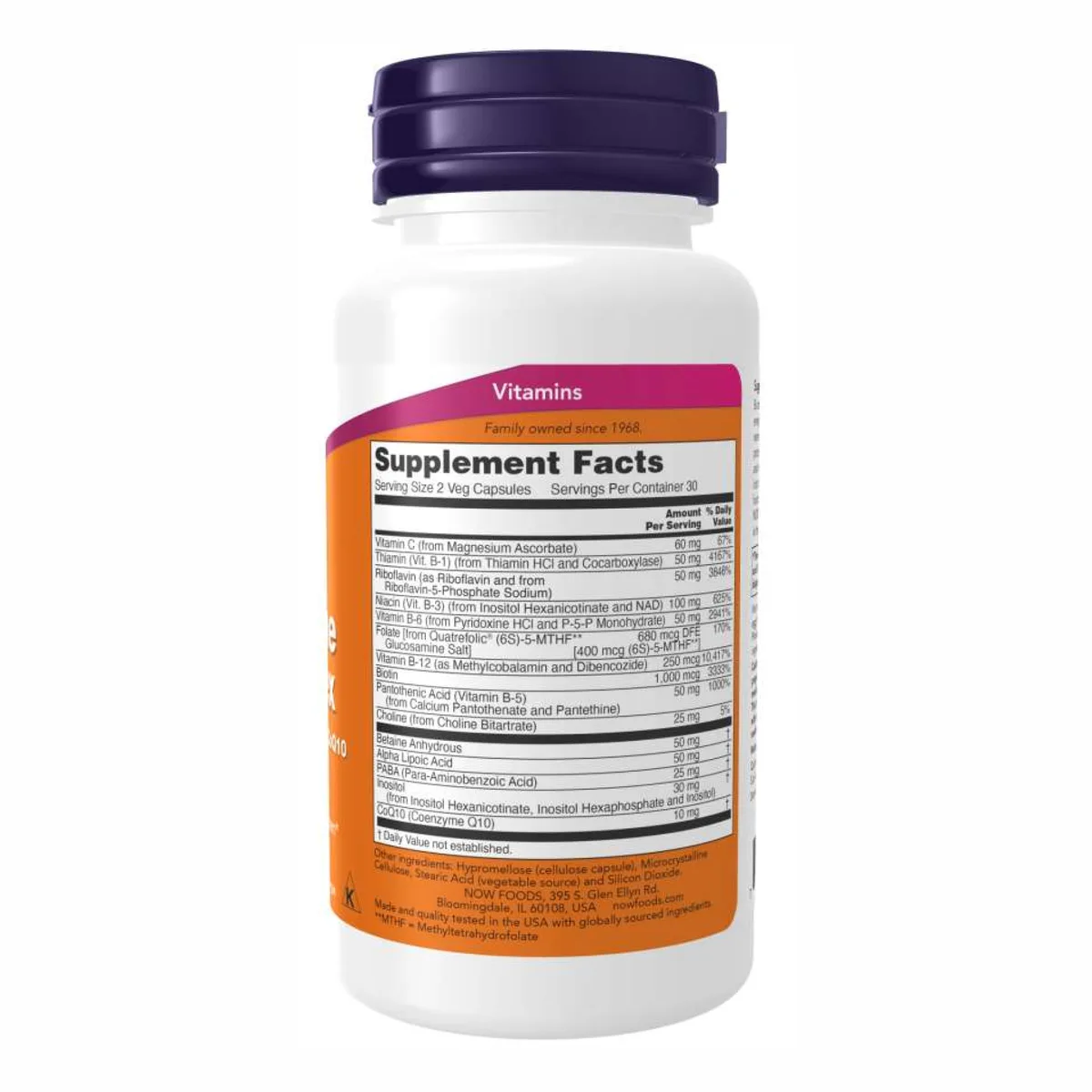 Co-Enzyme B-Complex Now Foods вегетарианские капсулы 60 шт