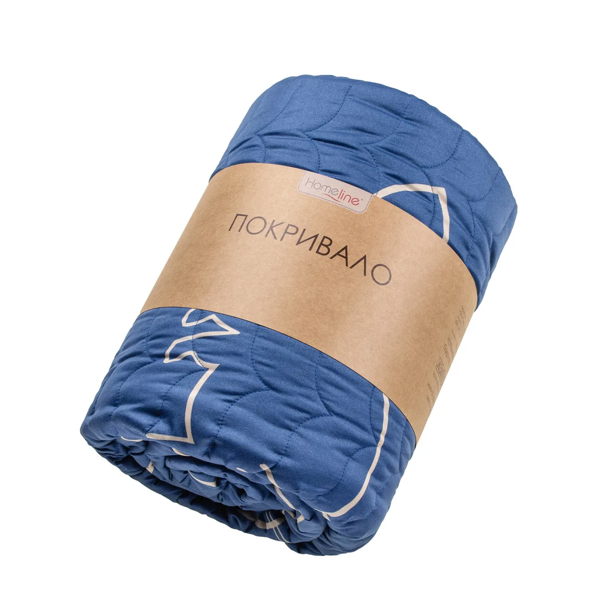 Покрывало стеганое Home Line полиэстер 160х210 Синий Коты