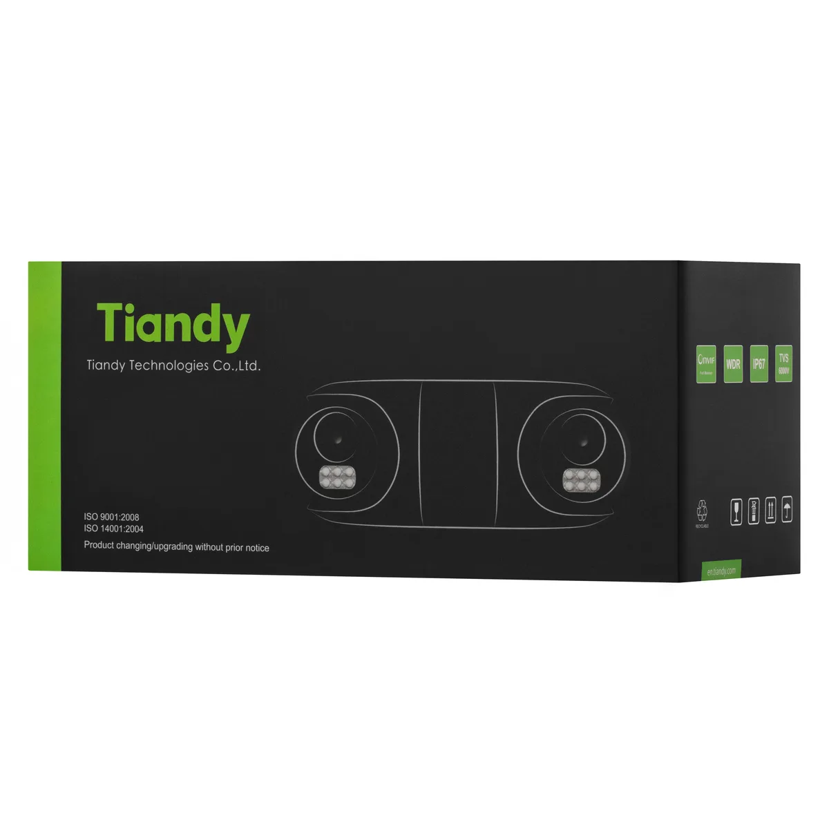 IP-камера Tiandy TC-C32RN Спецификация: I5/E/Y/QX/2.8mm/V4.2, 2MP, Двойная пуля, 2.8mm, f/1.6, ИК 50м, DC12V, PoE, IP67.