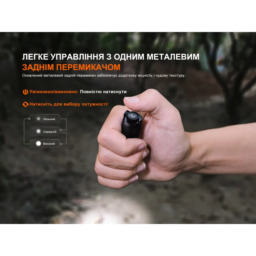 Ліхтар ручний Fenix алюміній 81,5х19,3х17,4 мм чорний