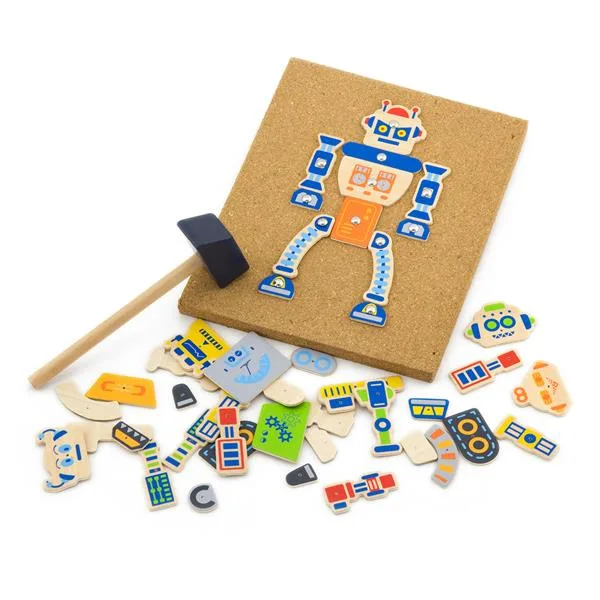 Набір для творчості Viga Toys Дерев'яна аплікація 25х5х20 см Різнокольоровий