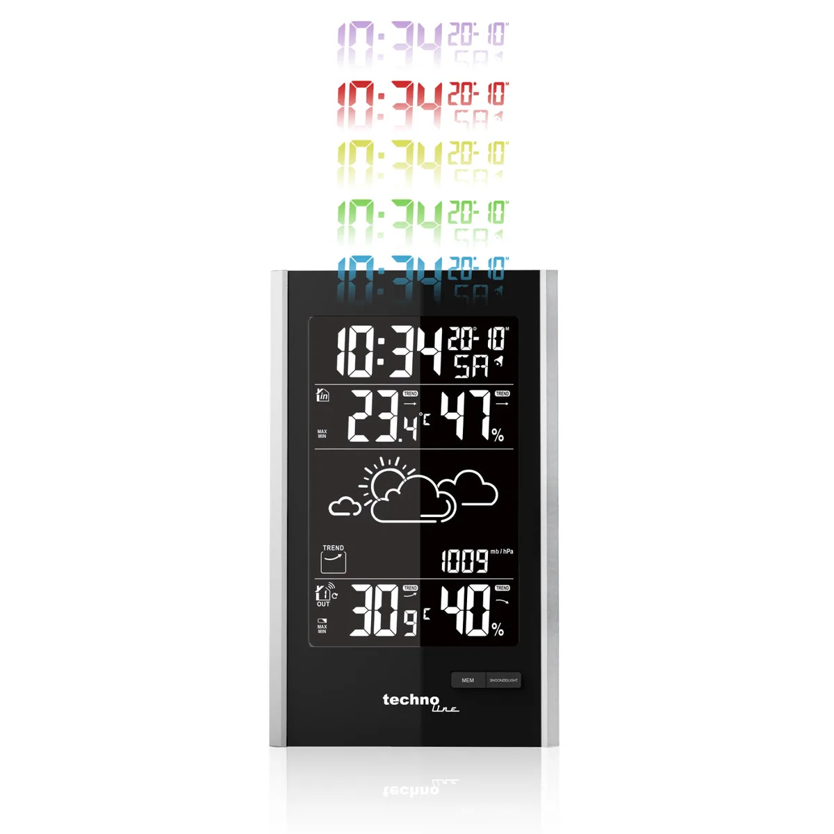 Метеостанція пластикова 187х114х47 мм Чорна/Срібна