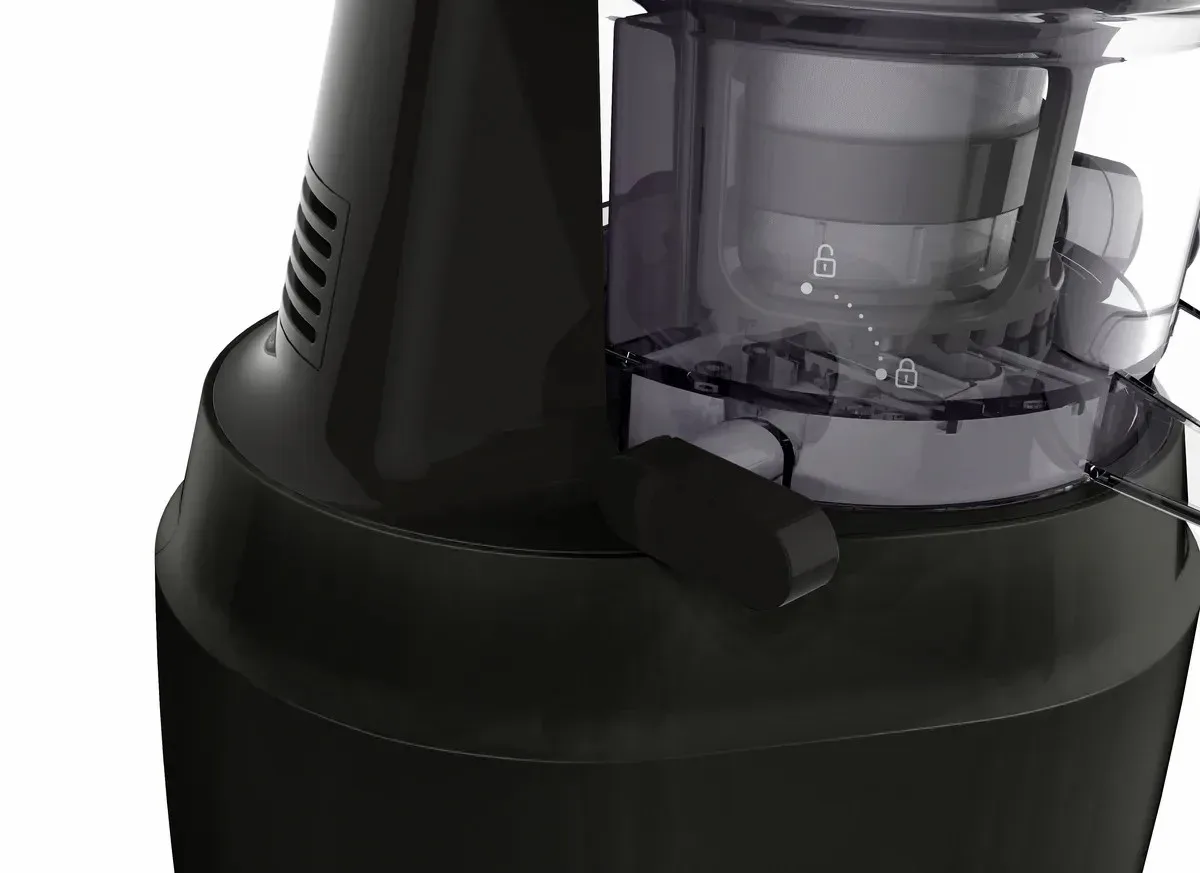 Соковыжималка Tefal Juiceo шнекового типа, мощность 150Вт, объем чаши 08л, объем жмыха 08л, насадка для цитрусовых, пластиковый корпус, красно-черный дизайн