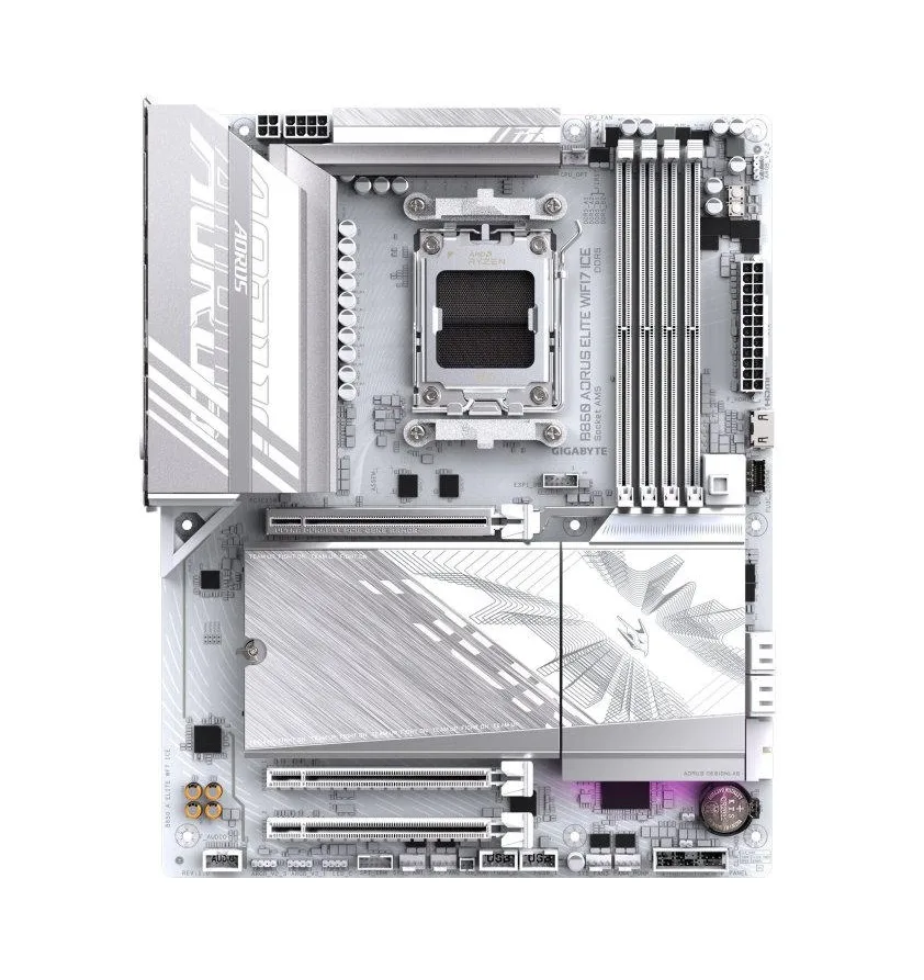 Материнська плата GIGABYTE B850 A ELITE WF7 ICE sAM5 B850 4xDDR5 M.2 DP Type-C Wi-Fi BT ATX білий