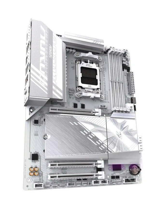 Материнська плата GIGABYTE B850 A ELITE WF7 ICE sAM5 B850 4xDDR5 M.2 DP Type-C Wi-Fi BT ATX білий