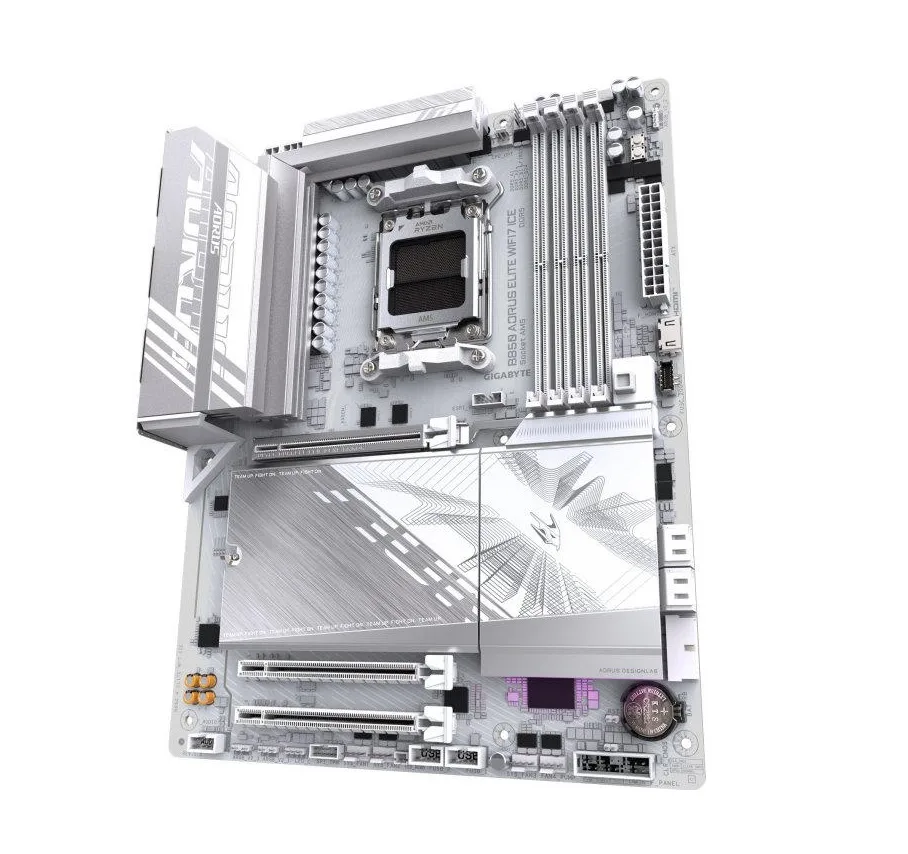 Материнська плата GIGABYTE B850 A ELITE WF7 ICE sAM5 B850 4xDDR5 M.2 DP Type-C Wi-Fi BT ATX білий
