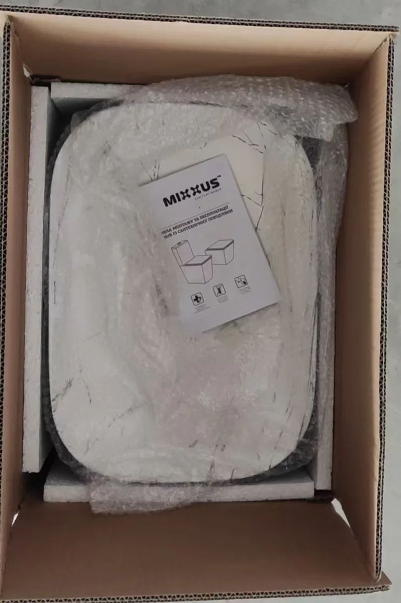 Раковина накладная MIXXUS PREMIUM керамическая 455х325 мм мраморная черная