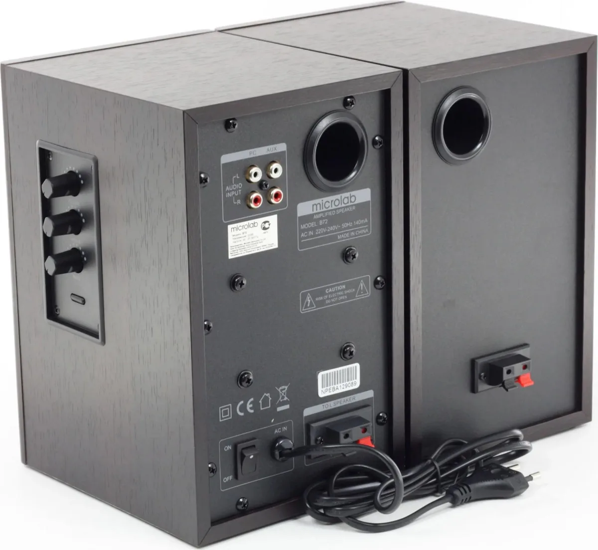 Акустична система MICROLAB B-72 2.0, 24W, mini-jack, чорний