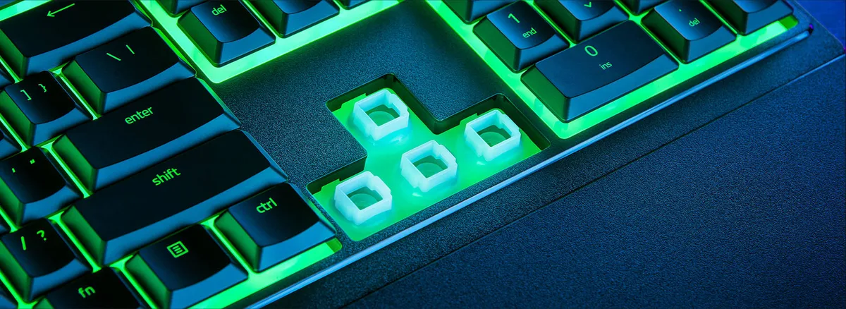 Клавіатура мембранна Razer Ornata V3 X 104key, USB-A, EN/UK, RGB, чорний