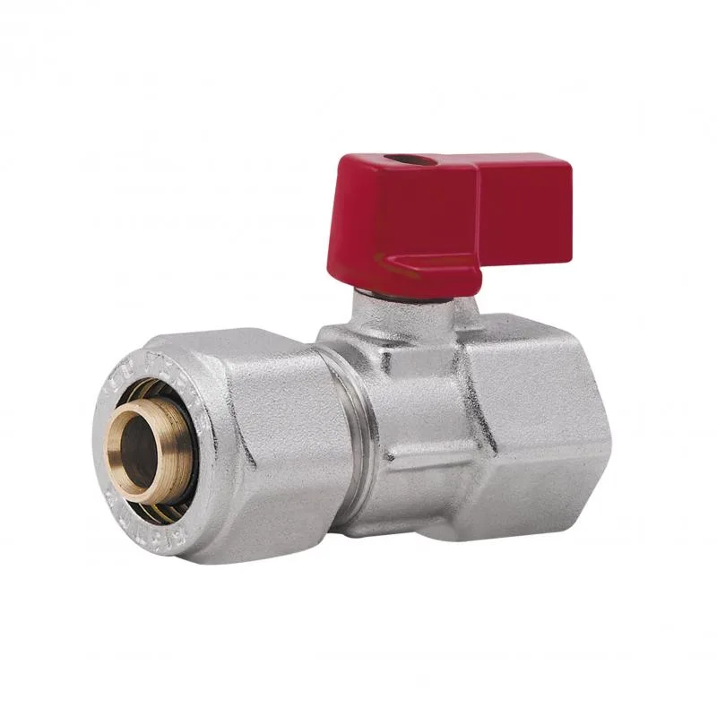 Кран шаровой обжимной Thermo Alliance Forte 16х1/2" латунь никелированный