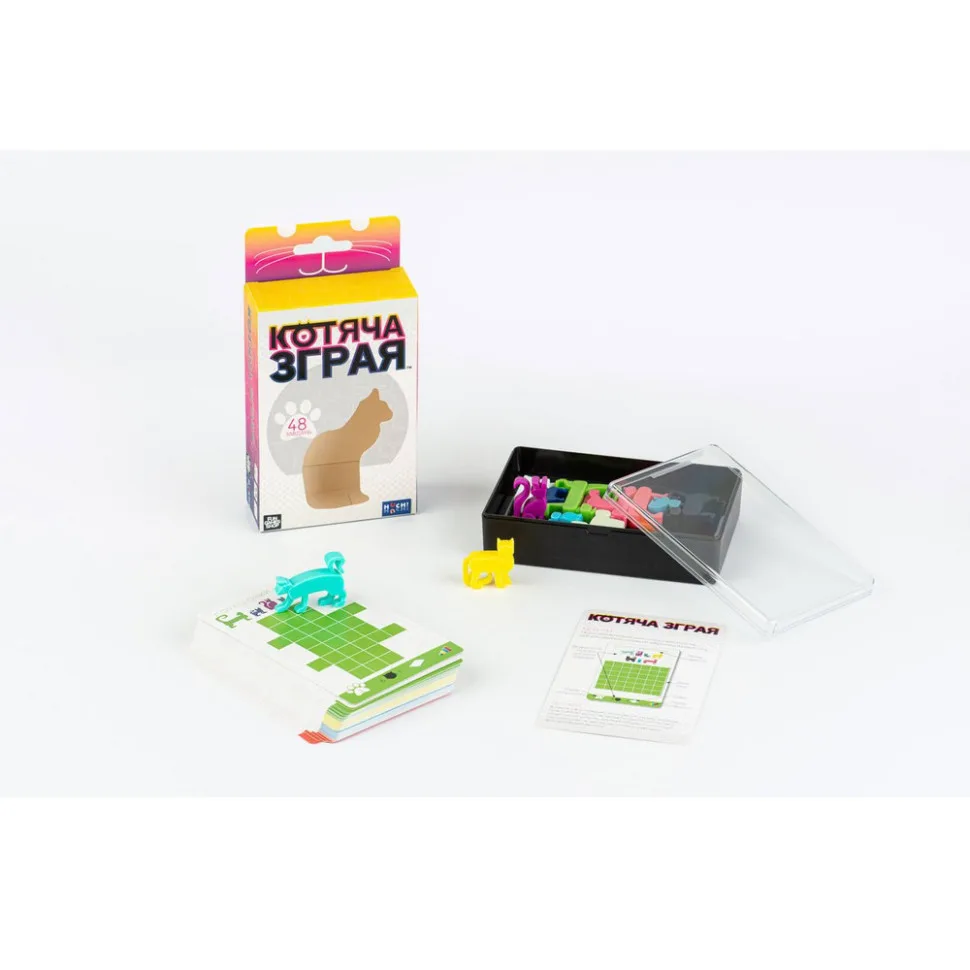 Дитяча гра-головоломка Fun Games 48 головоломок 12 фігурок котів пластиковий багаторівневий кольоровий