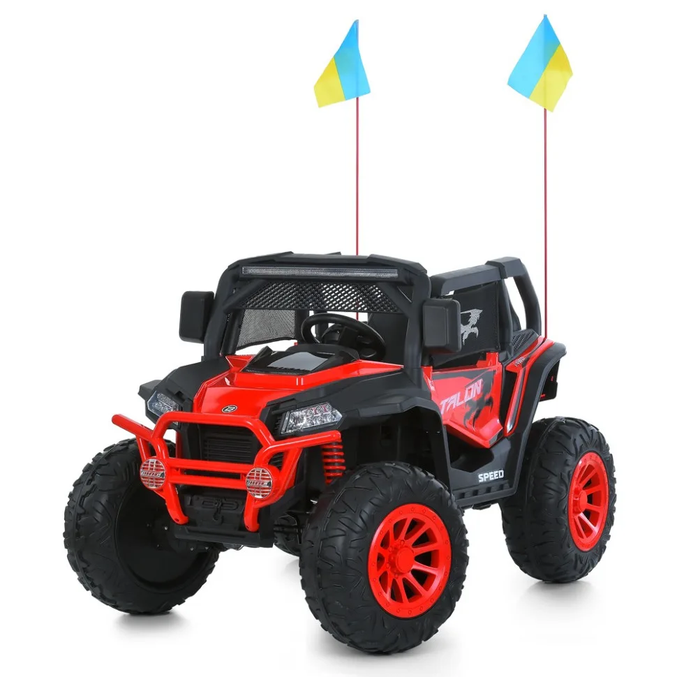 Дитячий електромобіль Bambi Racer екокожа джип 122 см чорний