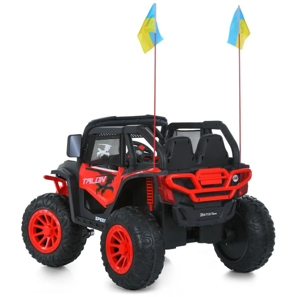 Дитячий електромобіль Bambi Racer екокожа джип 122 см чорний