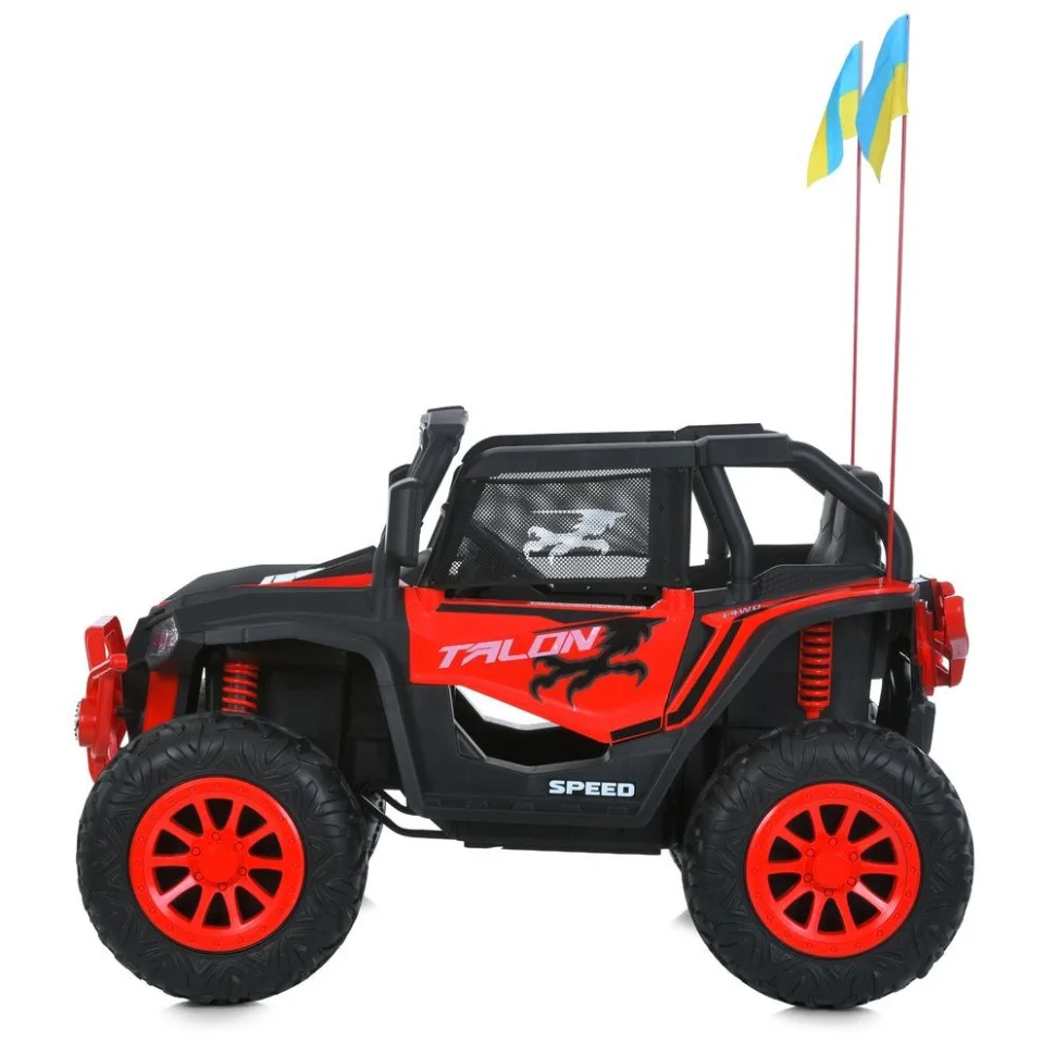 Дитячий електромобіль Bambi Racer екокожа джип 122 см чорний