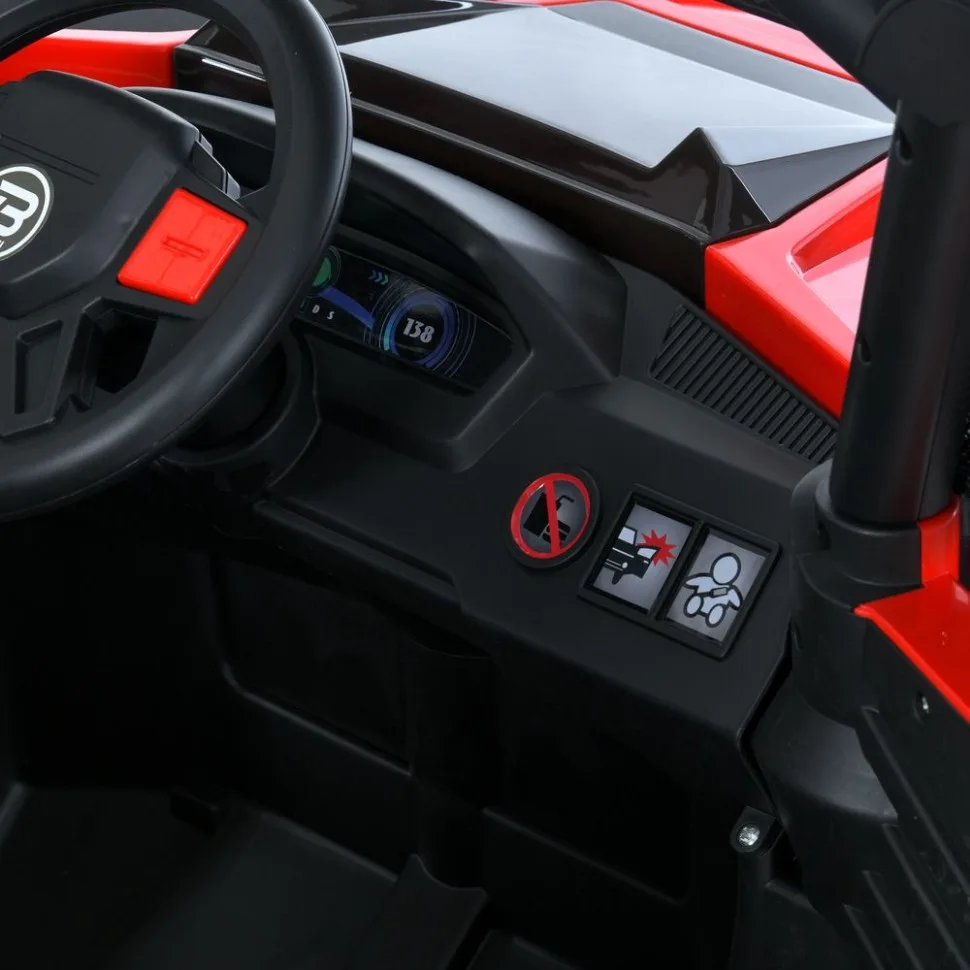 Дитячий електромобіль Bambi Racer екокожа джип 122 см чорний
