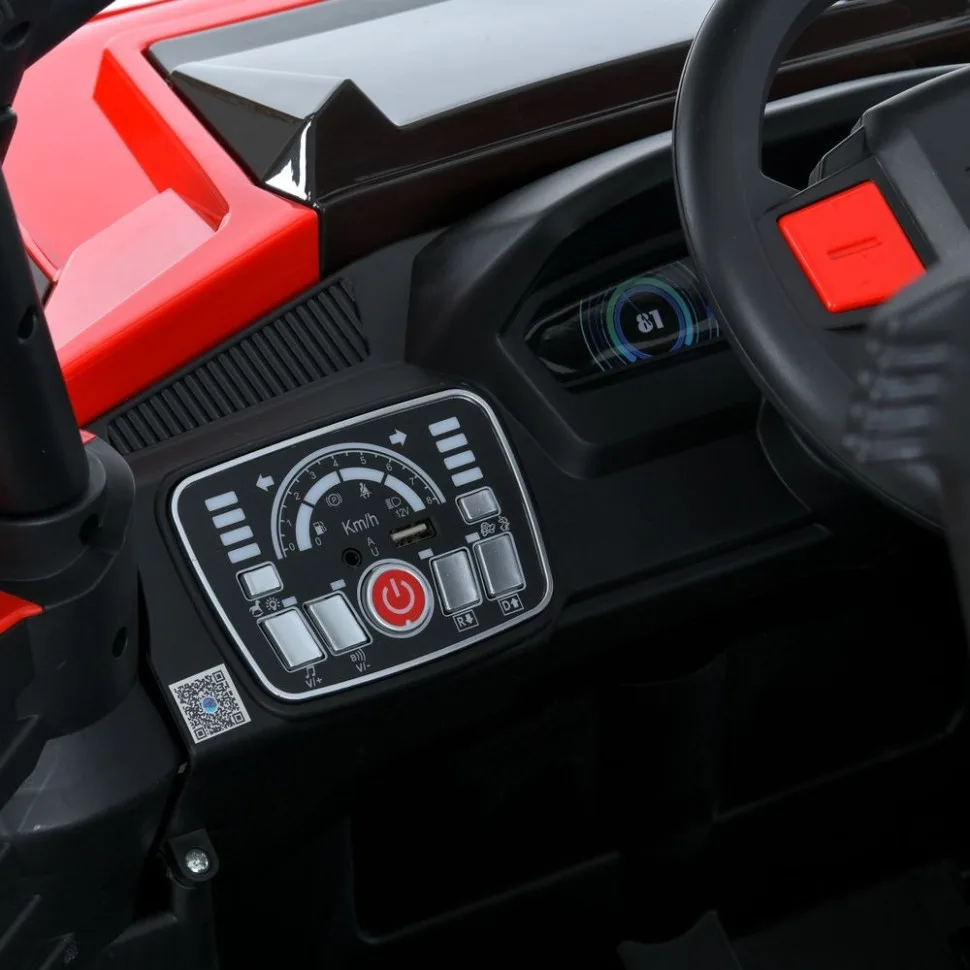 Дитячий електромобіль Bambi Racer екокожа джип 122 см чорний