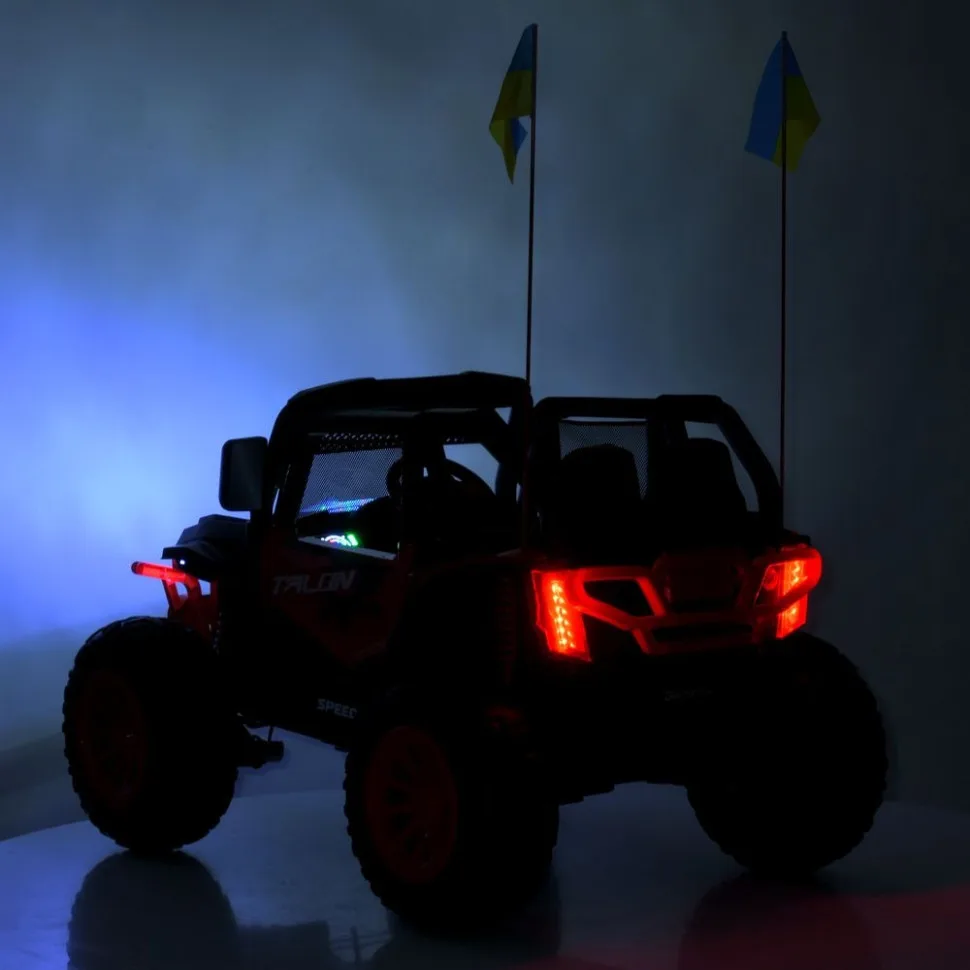 Дитячий електромобіль Bambi Racer екокожа джип 122 см чорний