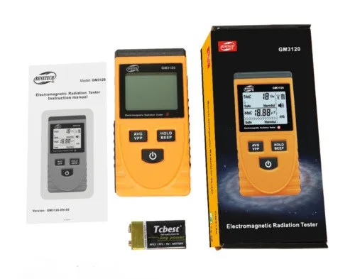 Тестер електромагнітного випромінювання Benetech GM3120 1999 В/м 19,99 μT з РК-дисплеєм