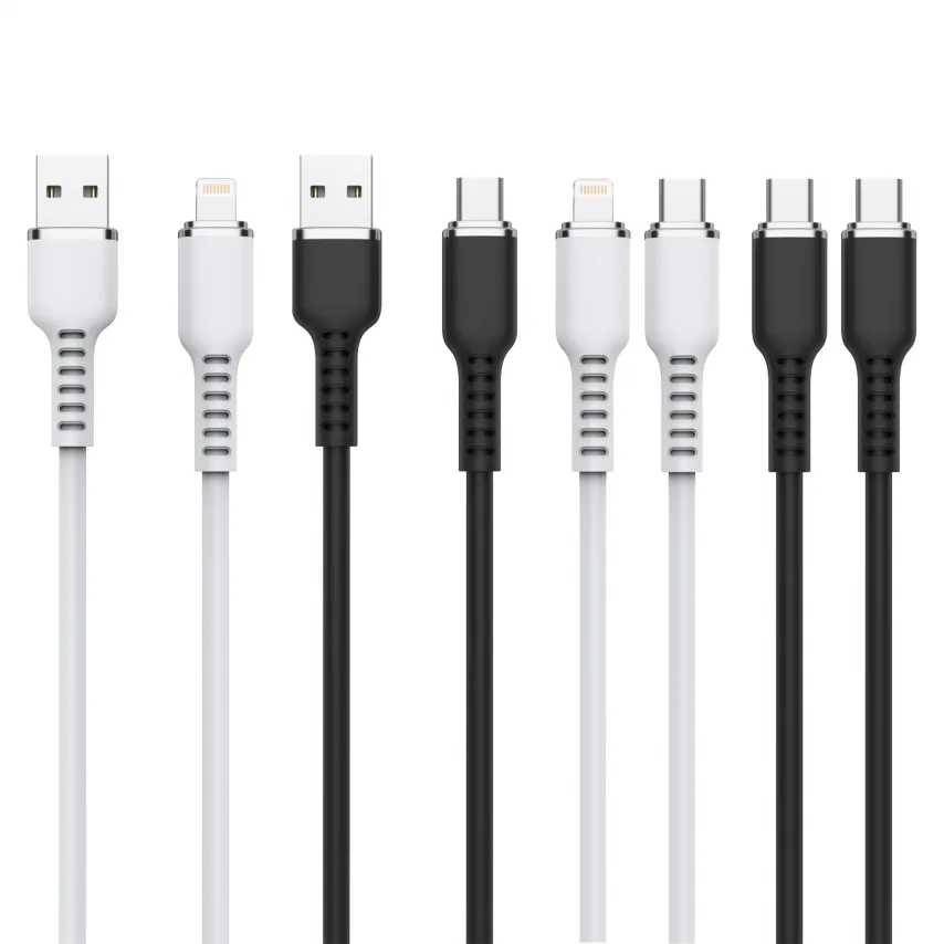 Кабель USB Type-C 1м чорний силіконовий 3А 20W