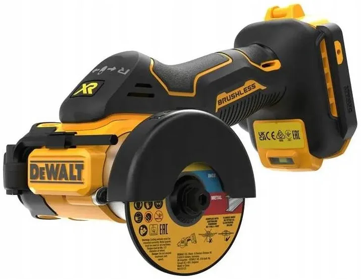 Акумуляторна дискова пила DeWalt 18В XR, 76х10мм, 20000 об/хв, вага 0.94 кг, без батареї та зарядного пристрою.