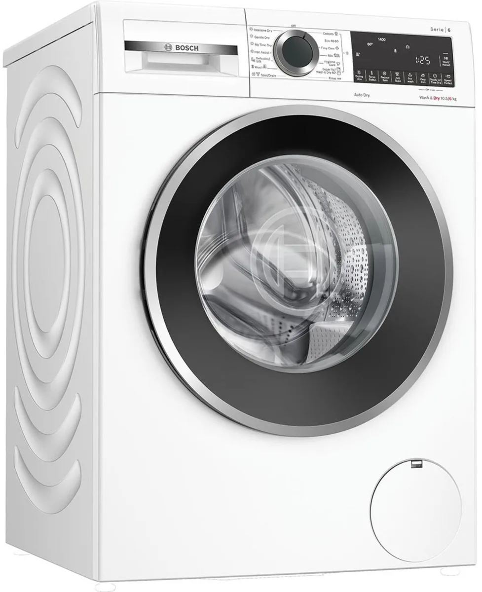 Прально-сушильний апарат Bosch фронтального завантаження, 10.5(6) кг, 1400 об/хв, клас енергоспоживання A, ширина 60 см, з дисплеє
