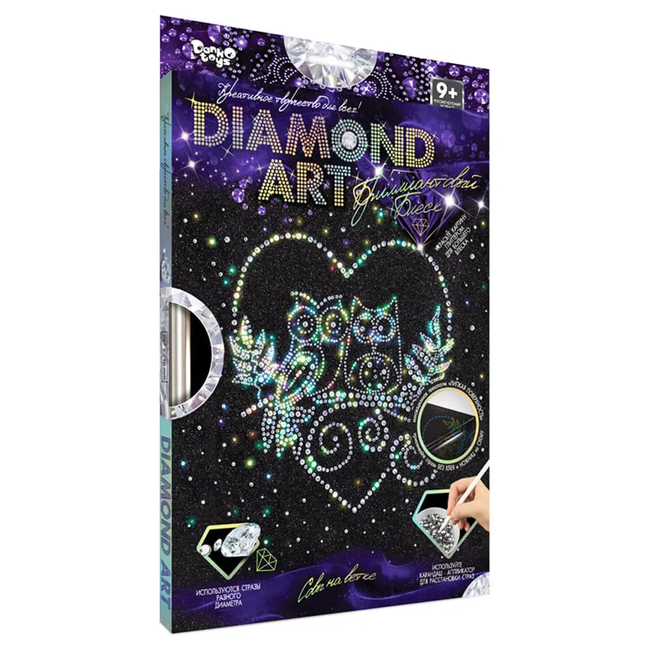 Комплект креативного творчества Danko Toys 33х23х1,5 см Сови на гілці
