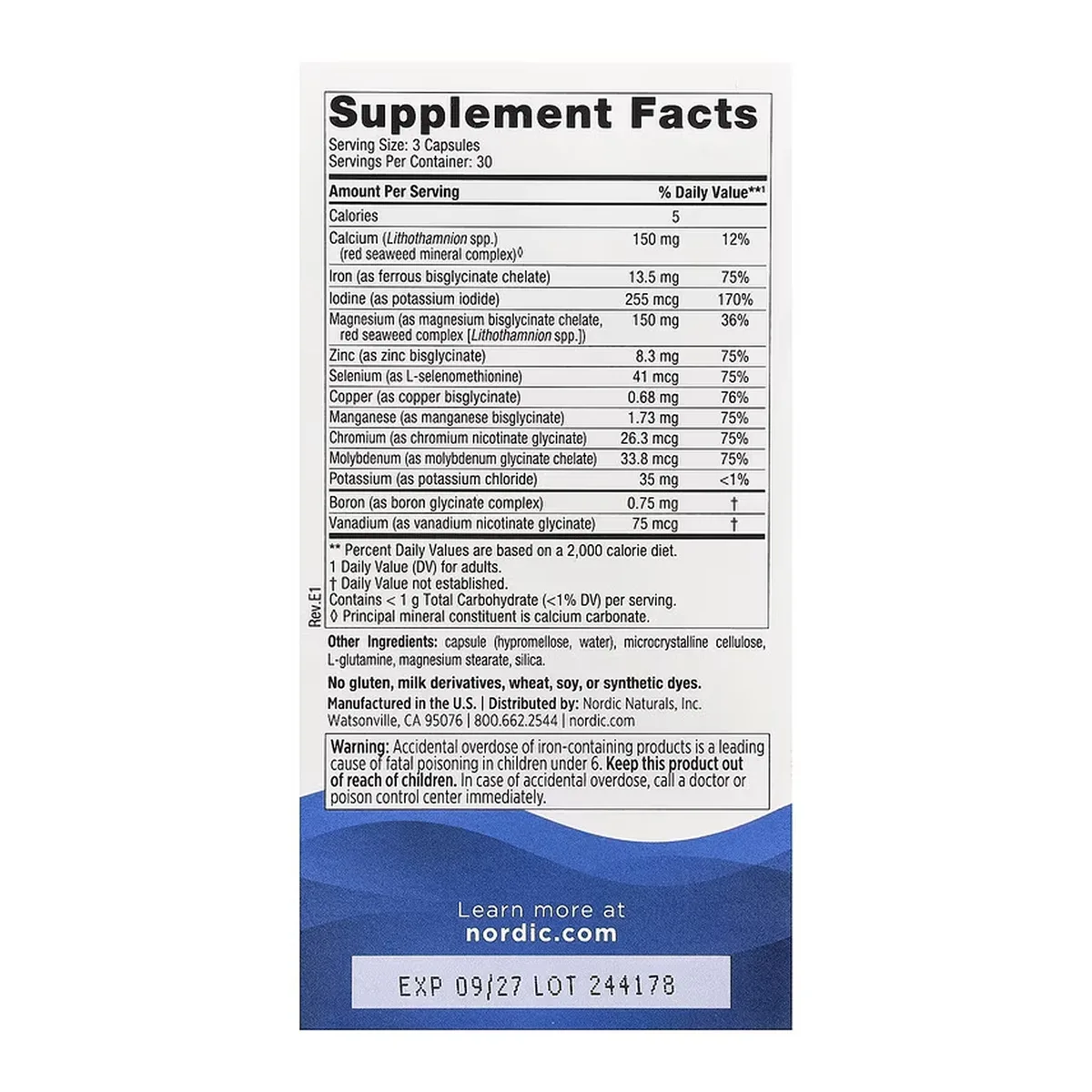 Многофункциональні мінерали Nordic Naturals 90 капсул веганські без ГМО
