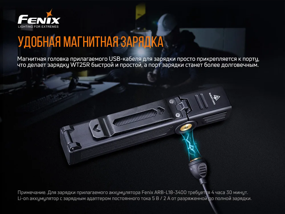 Ліхтар ручний Fenix алюмінієвий 135х29х24 мм білий