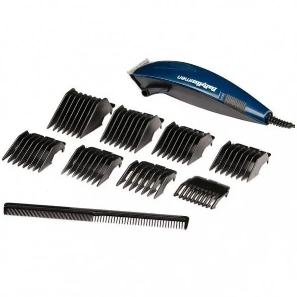 Машинка для стрижки Babyliss з 8 насадками, сталеві леза, синій колір.