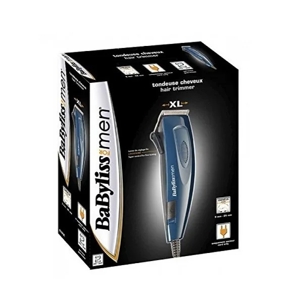 Машинка для стрижки Babyliss з 8 насадками, сталеві леза, синій колір.