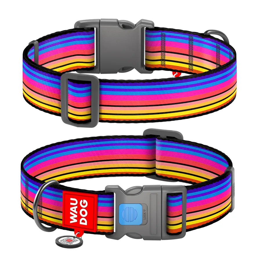 Нашийник WAUDOG Nylon XXL 35 мм 46-70 см нейлоновий з QR паспортом