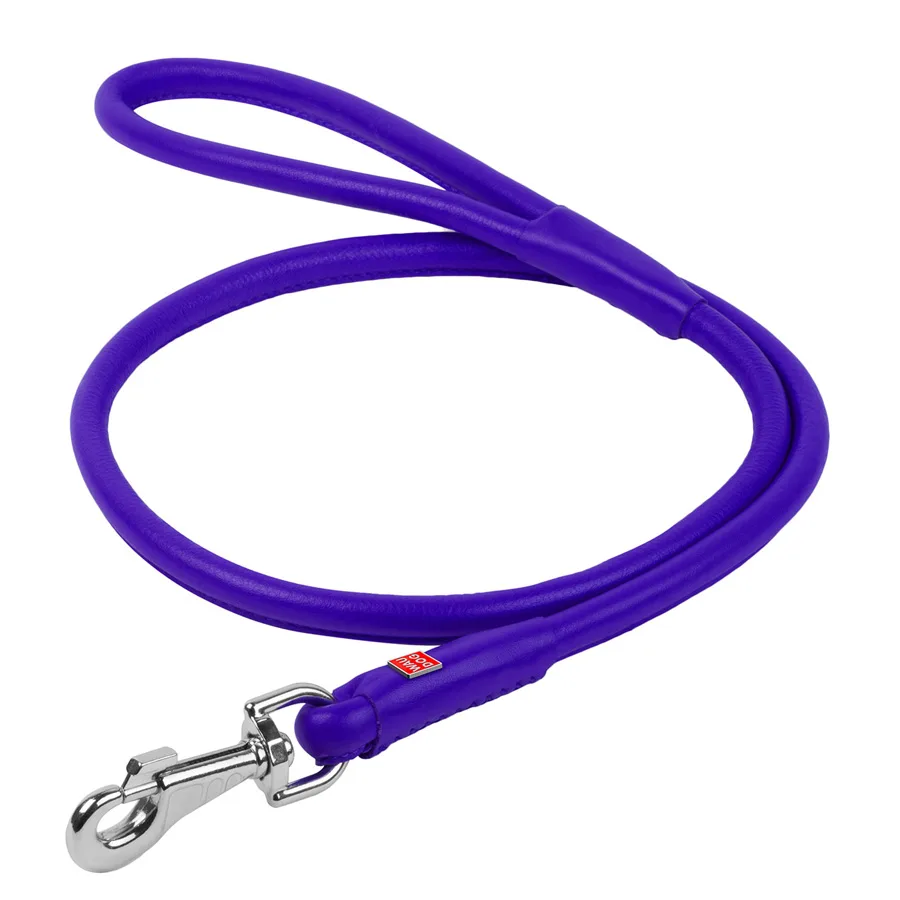 Повідець WAUDOG Glamour круглий 13 мм x 122 см шкіряний фіолетовий
