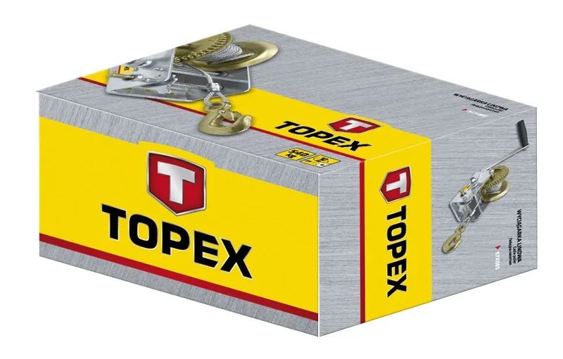 Лебідка канатна TOPEX, з храповим гальмом, до 0.55т, трос 4.5ммх10м, вага 3.75кг