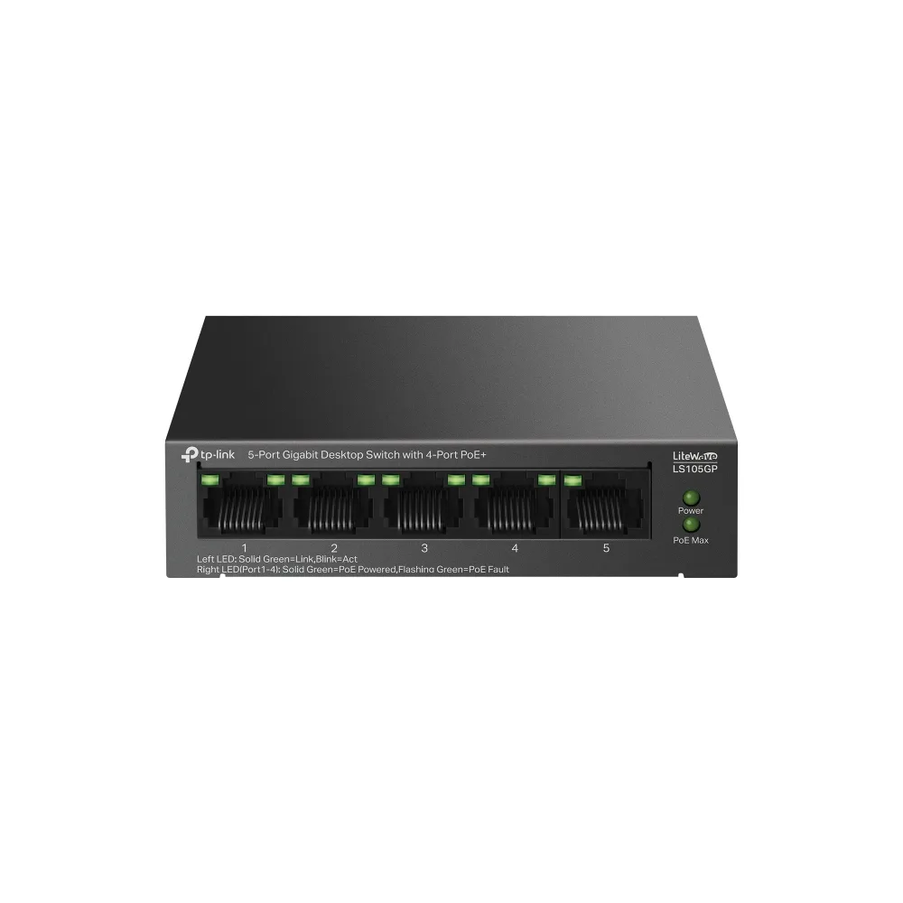 Коммутатор TP-Link 5 портов 10 100 1000 Мбит в секунду PoE плюс 65 Вт без вентилятора