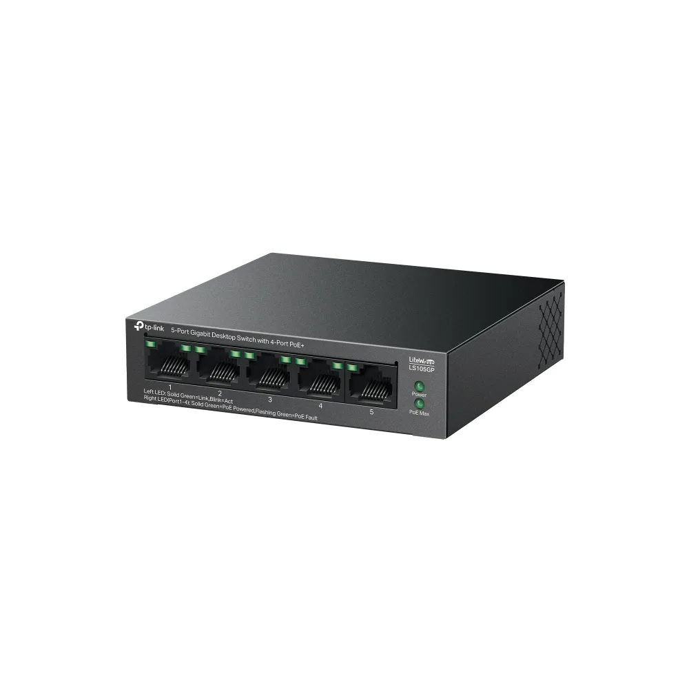 Коммутатор TP-Link 5 портов 10 100 1000 Мбит в секунду PoE плюс 65 Вт без вентилятора