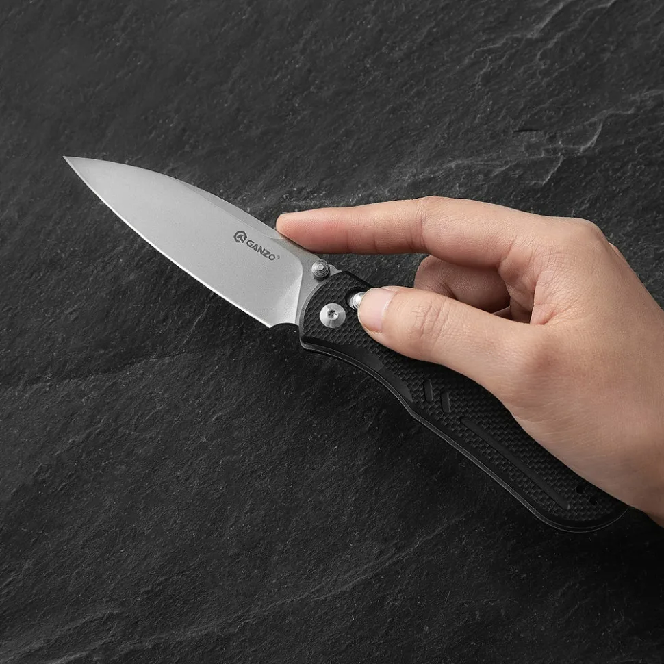 Ніж складаний Ganzo D2 88 мм чорний G10