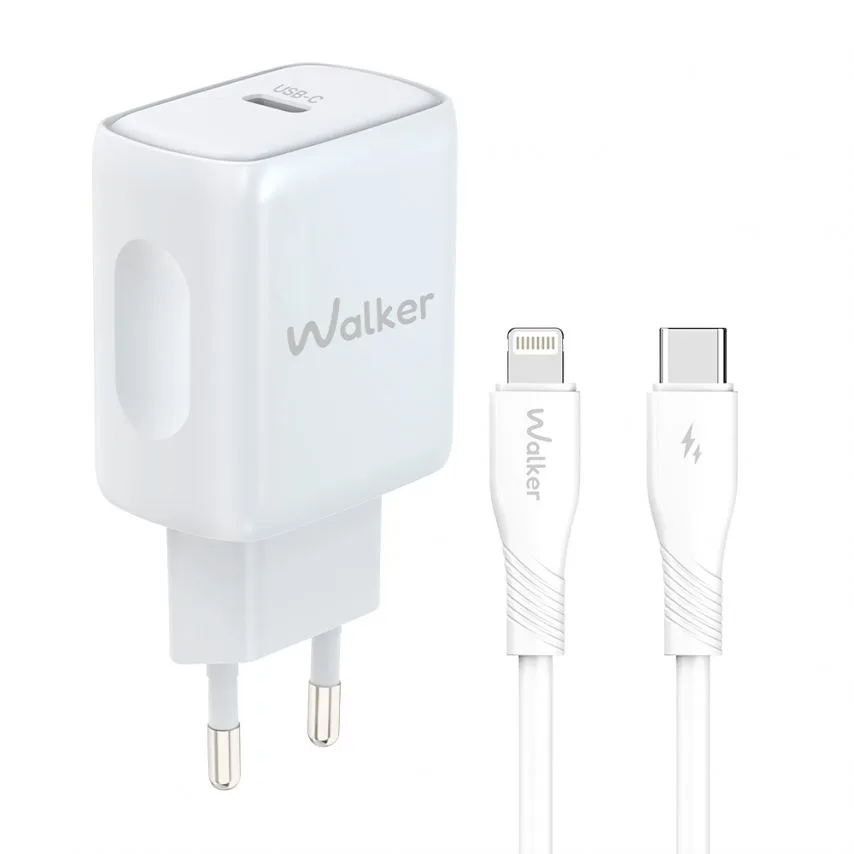 Мережевий зарядний пристрій WALKER 25W TPE 1м білий
