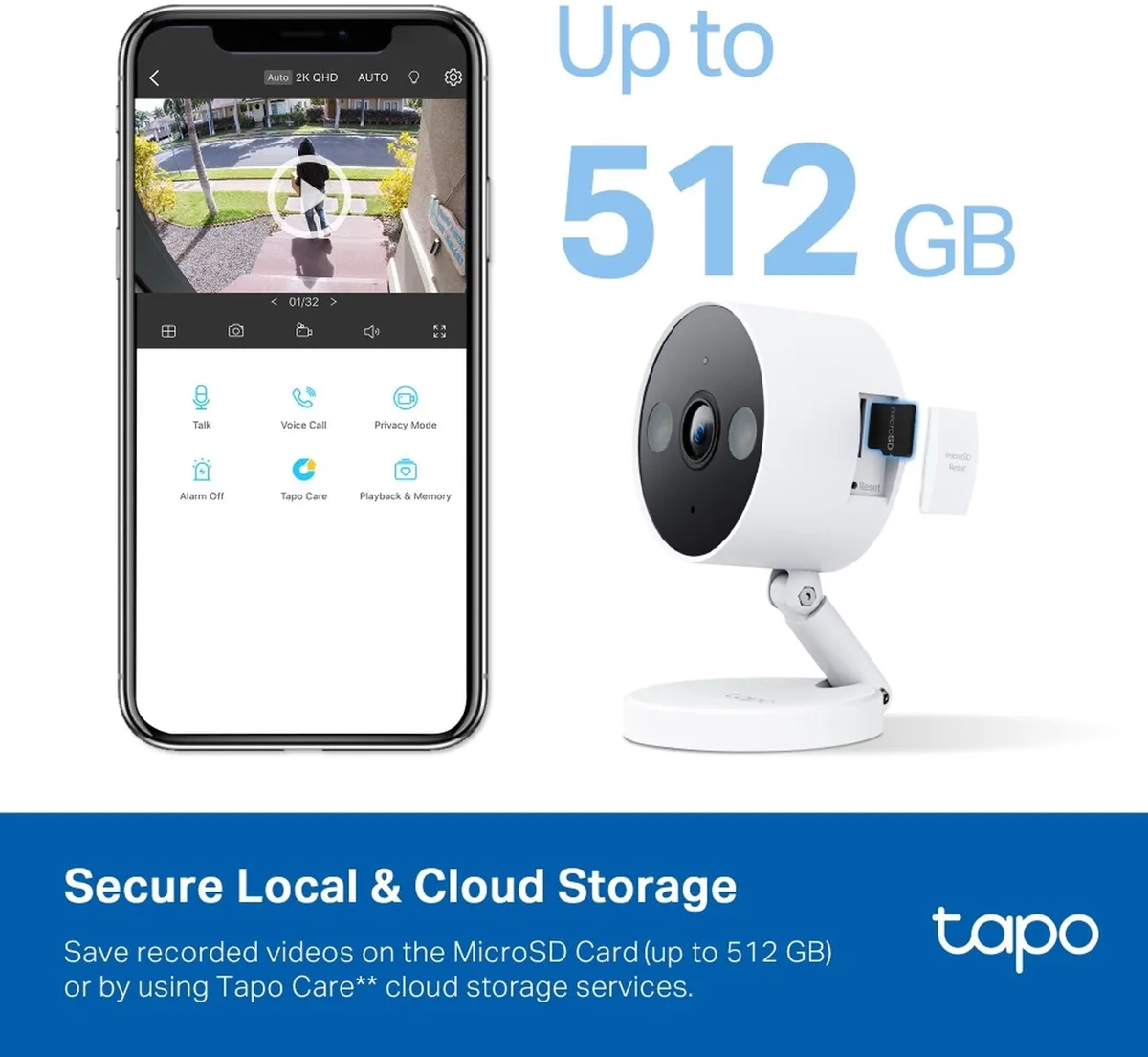 IP-камера TP-LINK Tapo C120 2K N300 microSD с детекцией движения