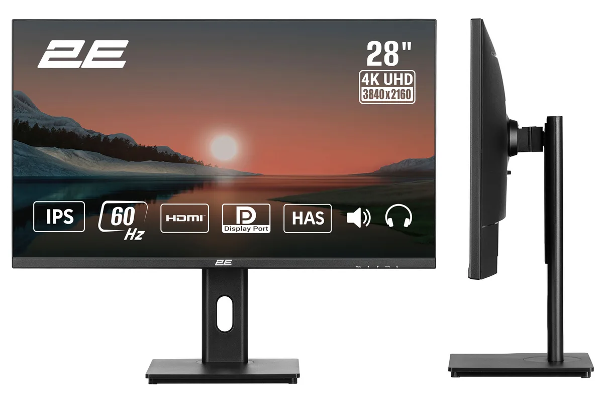 Монитор 2E 28" L2825B 2xHDMI, DP, MM, IPS, NTSC 84%, 3840x2160, HAS