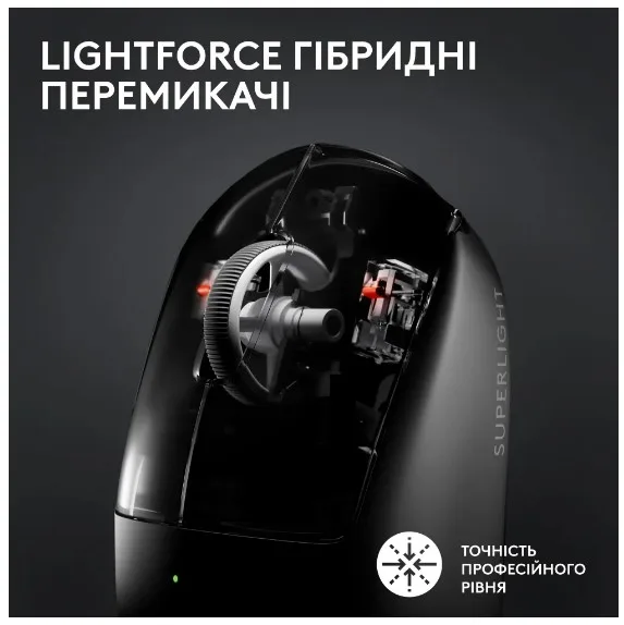 Миша Logitech Pro X Superlight 2 Бездротова Середня Чорна