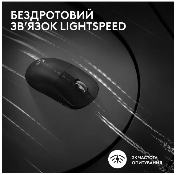 Миша Logitech Pro X Superlight 2 Бездротова Середня Чорна