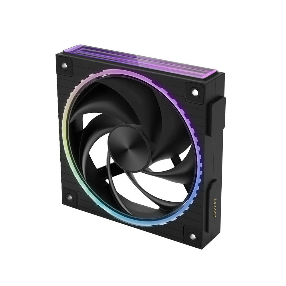 Корпусний вентилятор Zalman ZM-DF120  ARGB,  120мм, 800-2300rpm, 4pin, PWM, 3pin+5VARGB, 34,5dBa, POGO pin, Magnetic,  Reversed, чорний