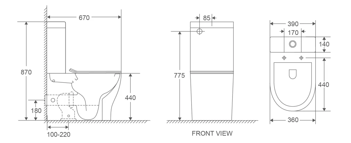 Унітаз-компакт MIXXUS PREMIUM санітарна порцеляна 675х395х870 мм білий RIMLESS