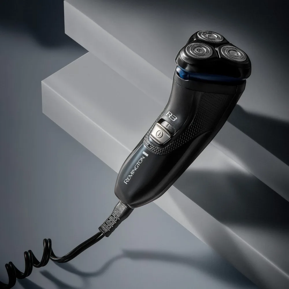 Електрична роторна бритва Remington Style Series з трьома бритвяними головками, для сухого гоління, з тримером, чорного та синього