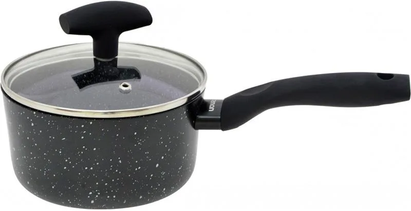Ковш Fissman алюміній 1,7 л мармуровий зі скляною кришкою