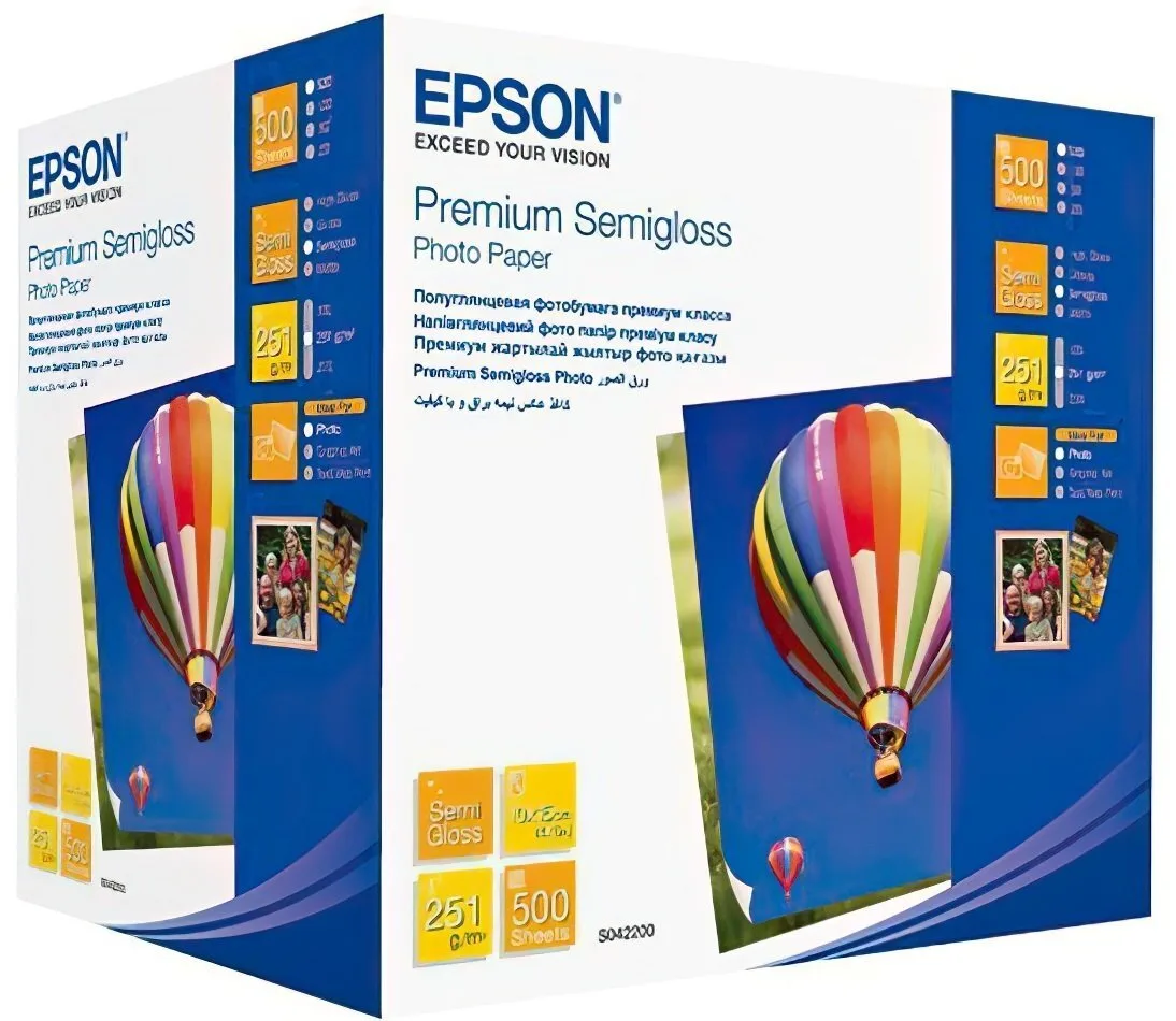Папір Epson 100mmx150mm Premium Semiglossy Photo Paper, 500арк.