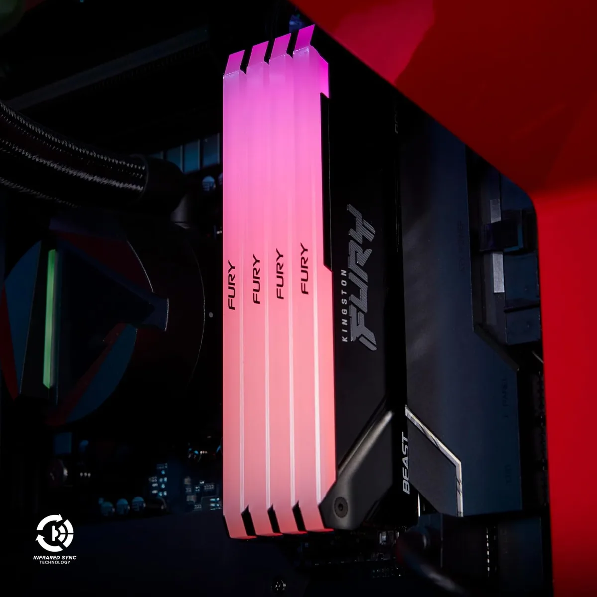Пам'ять ПК Kingston DDR4 32GB 3200 МГц RGB 2 планки KF432C16BB12AK2/32WP