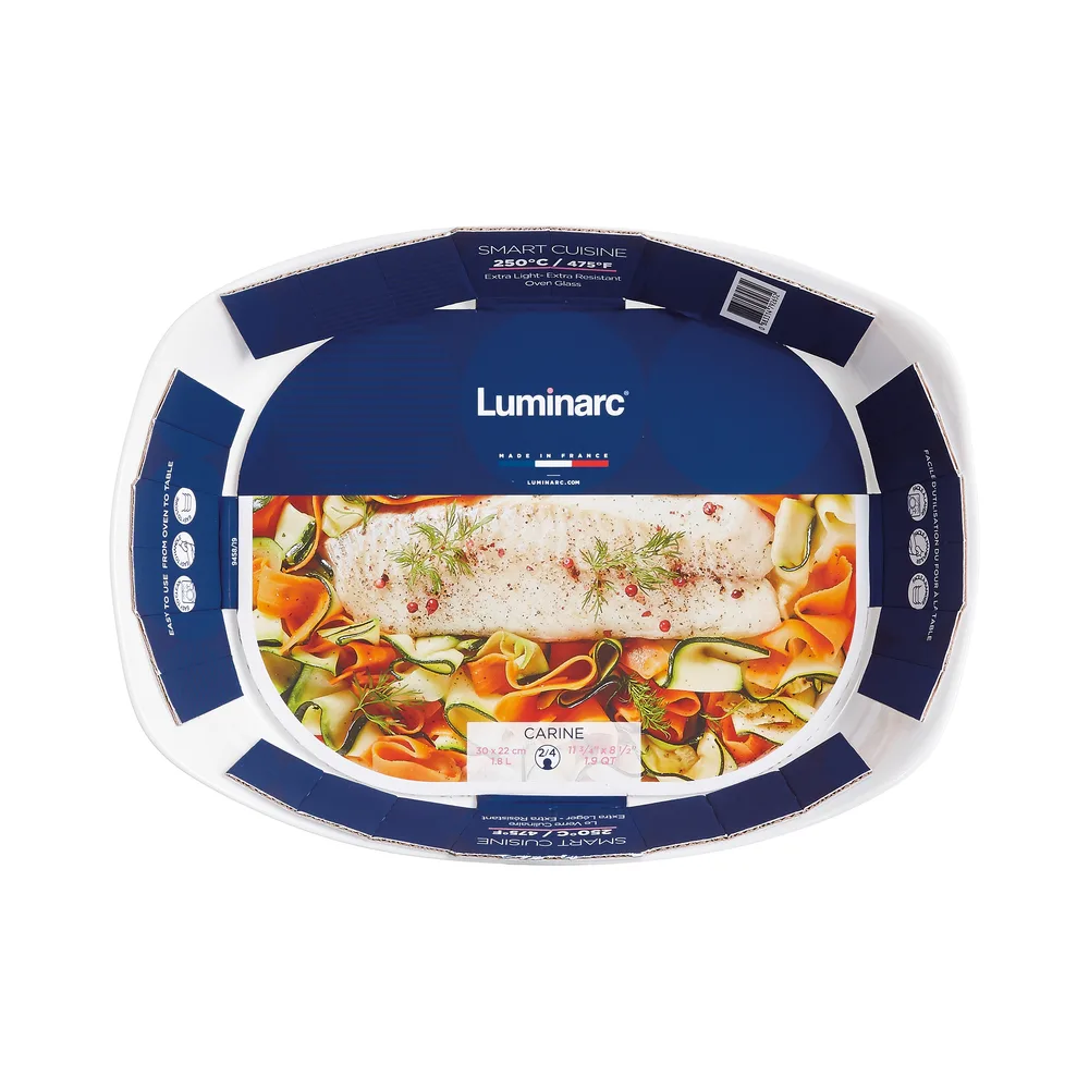 Форма для запекания Luminarc жаростойкое стекло 30х22 см белая.