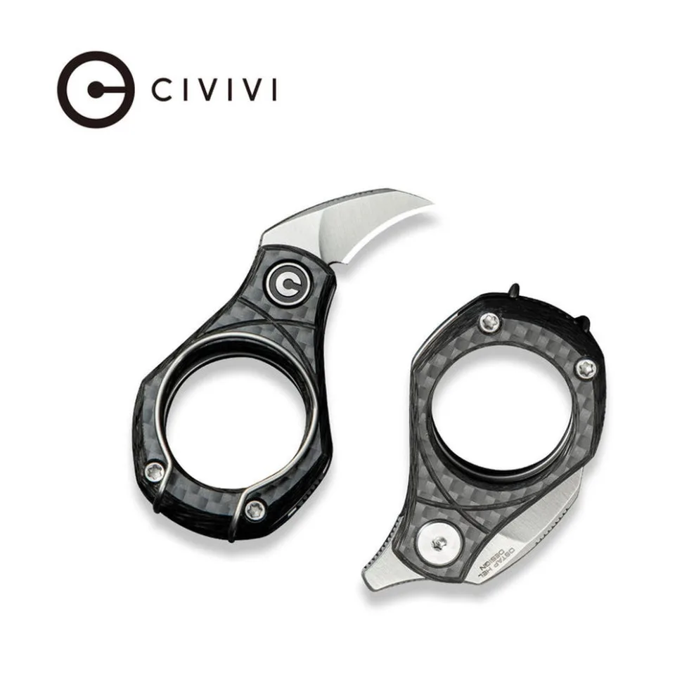 Ніж складаний кишеньковий Civivi 14C28N 16,4 мм Carbon Fiber темно-сірий