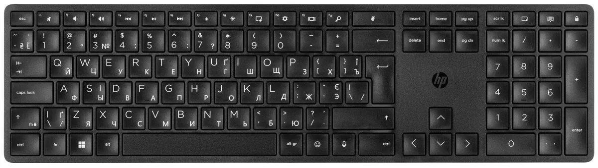Клавіатура мембранна HP 450 Programmable, 108key, WL, EN/UK, чорний